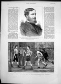 Antique Print Pedestrian Race Agricultural Hall Sir Me Hicks-Beach Mp 1878 19th