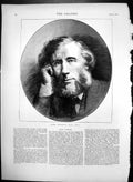 Old Antique Print John Tyndall Lld Frs Professor Natural Philosophy 1873 19th