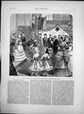Old Antique Print Princess Louise Fancy Bazaar Cannon Street Hotel 1870 19th