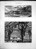 Antique Print Welsh Eisteddfod Bangor Smith Institute Gallery Stirling1874 19th