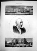 Antique Old Print Duke Leinster Castle Geraldines Carton House Maynooth 1874