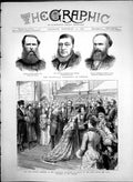 Old Antique Print Lord Mayors Banquet Guildhall Transvaal Delegates 1883 19th