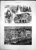 Antique Old Print Guy Fawkes Bridgewater Earthquake Anatolia Asia Minor 1883