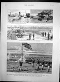 Antique Print British Flag Fort Salisbury Macloutsie River Bechunaland1891 19th