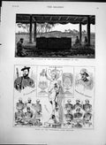 Old Antique Print Wimbledon Rifle Meeting Funeral King Cacobau Fiji 1883 19th