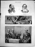 Original Old Antique Print Cholera In Egypt Gordon Highlanders Dog Juno 1883