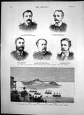 Antique Print British Fleet Princes Islands English Drs Officers Turks 1878