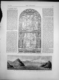 Old Antique Print Ashantee War Aquidah Window Churchst Lawrence Jewry1873 19th