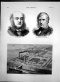 Old Antique Print Iron Shipbuilding Yard Duke Devonshire J Ramsden 1874 19th