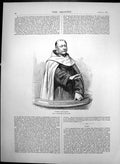 Original Old Antique Print Father Hyacinthe Preacher In Notre Dame 1869 19th