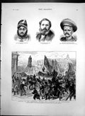 Antique Old Print Lifeboats Maria & Alfred St Petersburg Mahara Odeypore 1874