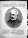 Original Old Antique Print Francois Pierre Guillaume Guizot 1787-1874 1874 18th