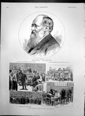 Original Old Antique Print General Election France William Wilkie Collins 1889