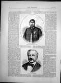 Original Old Antique Print Portraits M De Lesseps The Khedive Egypt 1869 19th