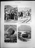 Antique Print Launching Italian Ironclad La Sardegna Coronation Africa 1890