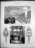 Antique Old Print Duke Edinburgh At Liverpool Walker Art Gallery Stone 1874