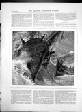 Old Antique Print Goodwin Lifeboat Rescueing Sailors In Small Boat 1874 19th