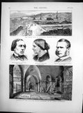 Antique Old Print Great Fire Portland Oregon Funeral Sir Edwin Landseer 1873