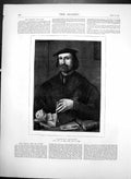 Antique Old Print Ludovico Ariosto 1474 1533 400Th Birthday Poet Reggio 1874 317J696