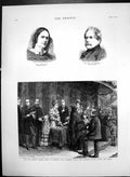 Antique Old Print Princess Louise Presenting Prizes London Flower Show 1874