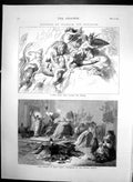 Antique Old Print Dispersion Vatican Council Wild Beasts Wm Von Kaulbach 1874