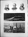 Antique Print Opening Parliament Hms Nelson Jervis Bay New South Wales 1888