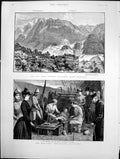 Antique Print New Swiss Railway Ascending Monte Generoso Army Medical 1890 19th