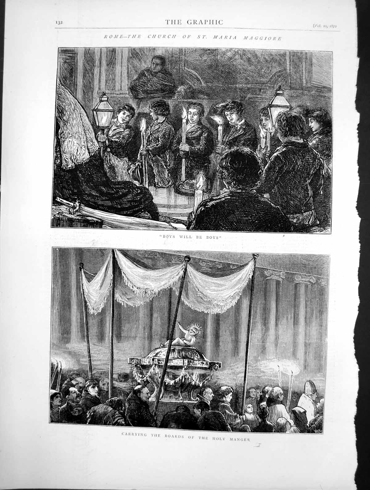 Old Rome Church St Maria Maggiore Boys Will Be Boys Holy Manger 1872 Victorian