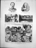 Old Antique Print Roman Remains At Walls Castle Cumberland Sketches 1882 19th