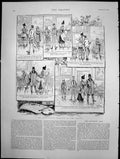 Old Print An Interrupted Romance At The Louvre Parisian Art Student 1889 19th