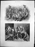 Old Antique Print Maharajah Scindiah Gwalior Sketch At Office Nspcc 1889 19th