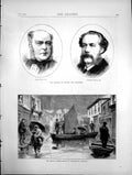 Antique Old Print Sheriffs London And Middlesex Recent Floods Northwich 1872