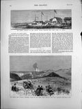 Old Print Kaffir War General Thesigers Attack Empire Walvisch Bay Sa 1878 19th