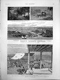Old Print Fighting Upper Burma Chindwin River Expedition Bengal Army 1886 19th