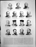 Antique Old Print Portraits Some Leading London Jews Cohen Marks Adler 1889