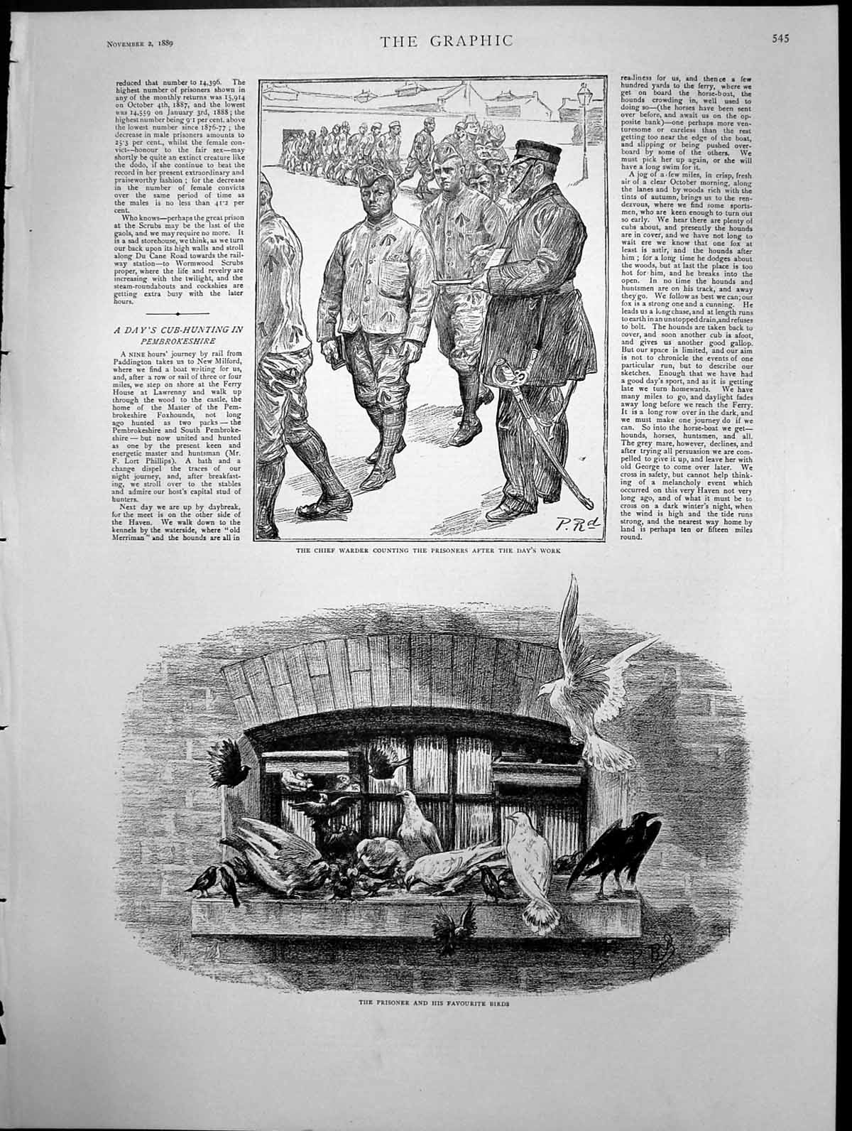 Old Chief Warrior Counting Prisoners Day'S Work Favourite Birds 1889 Victorian