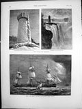 Antique Print Falls Niagara Hms The Shah New Fastsailing Steam Frigate 1873