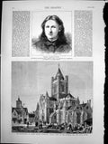 Antique Old Print Restoration Christ Church Cathedral Dublin Synod House 1878