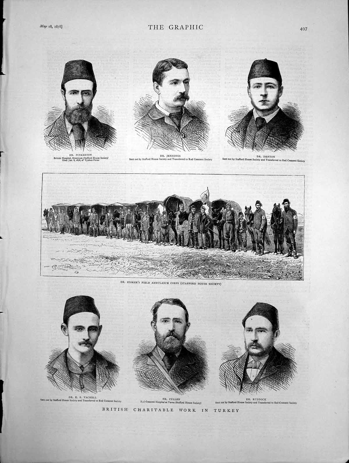 Old British Charitable Work In Turkey Portraits Ambulance Corps 1878 Victorian