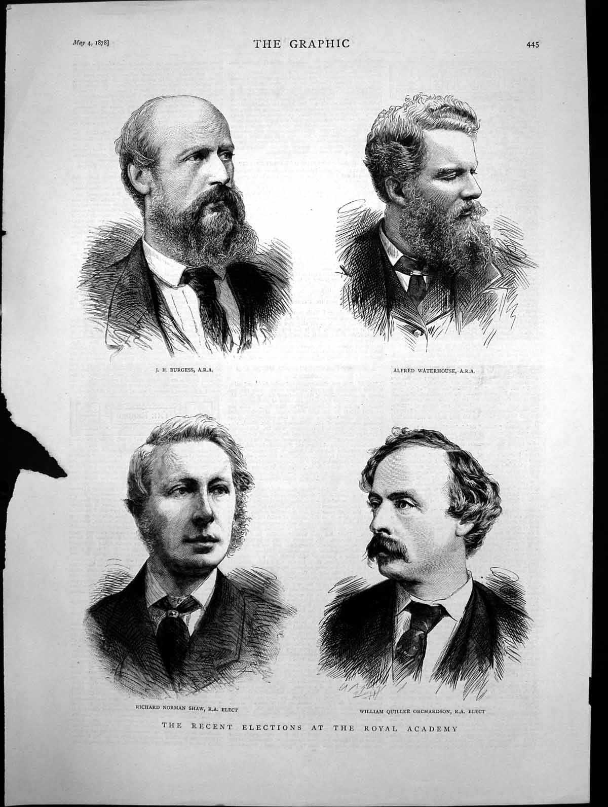 Antique Print Recent Elections At The Royal Academy Portraits Burgess 1878 19th