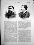 Antique Old Print Pierre Bonaparte Victor Noir Portraits Auteuil Affair 1870