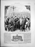 Antique Print The King The Belgians Receiving The Civic Address Casket 1869