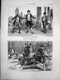 Antique Print Newspaper Correspondents Racing From Sandringham Sketch 1872 19th