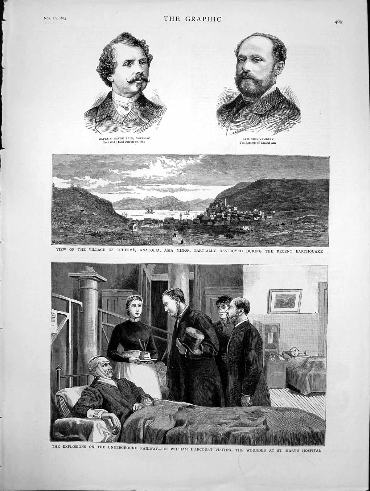 Old Print Explosions On The Underground Wounded At St Marys Hospital 1883 19th