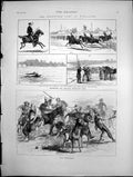 Old Print Volunteer Camp At Wimbledon Mounted Rifleman'S Prize Polo 1873 19th
