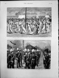 Antique Print Funeral Count Moltke Procession Berlin May-Day May-Pole 1891 19th