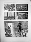 Old Thanksgiving Day Scene From Play Rabagas Paris Sketch London 1872 Victorian
