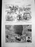 Antique Old Print Rescue Belgian Military Aeronauts North Sea By British 1888
