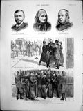Antique Old Print The Arrest Irish Mp'S Near The House Commons London 1888 19th