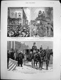 Antique Print Last Hours Emperor William Berlin And Frederick San Remo 1888